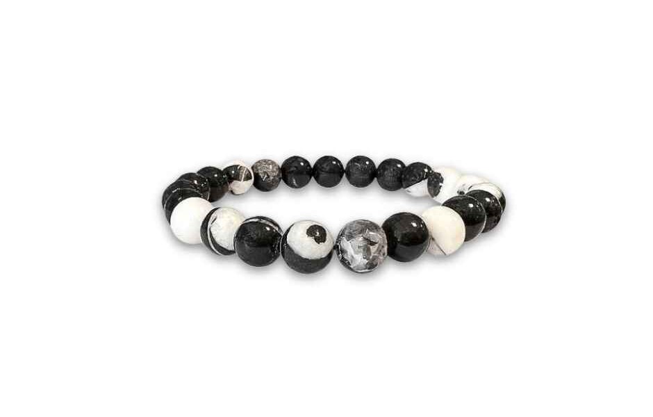 Perle di bracciale zebra jasper - 8mm