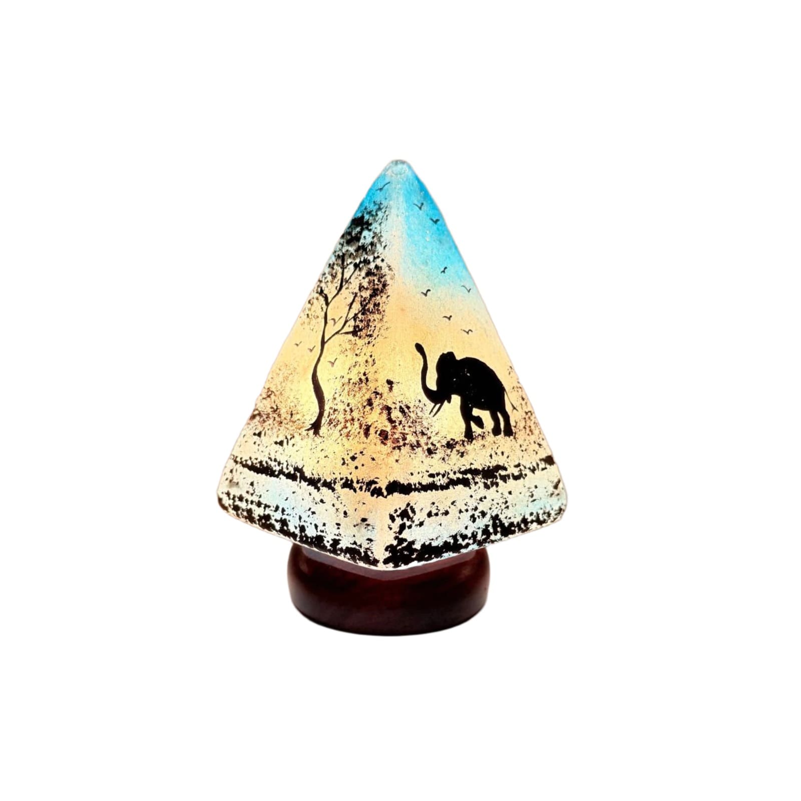 Lampada a forma di piramide con pelle di cammello elefante
