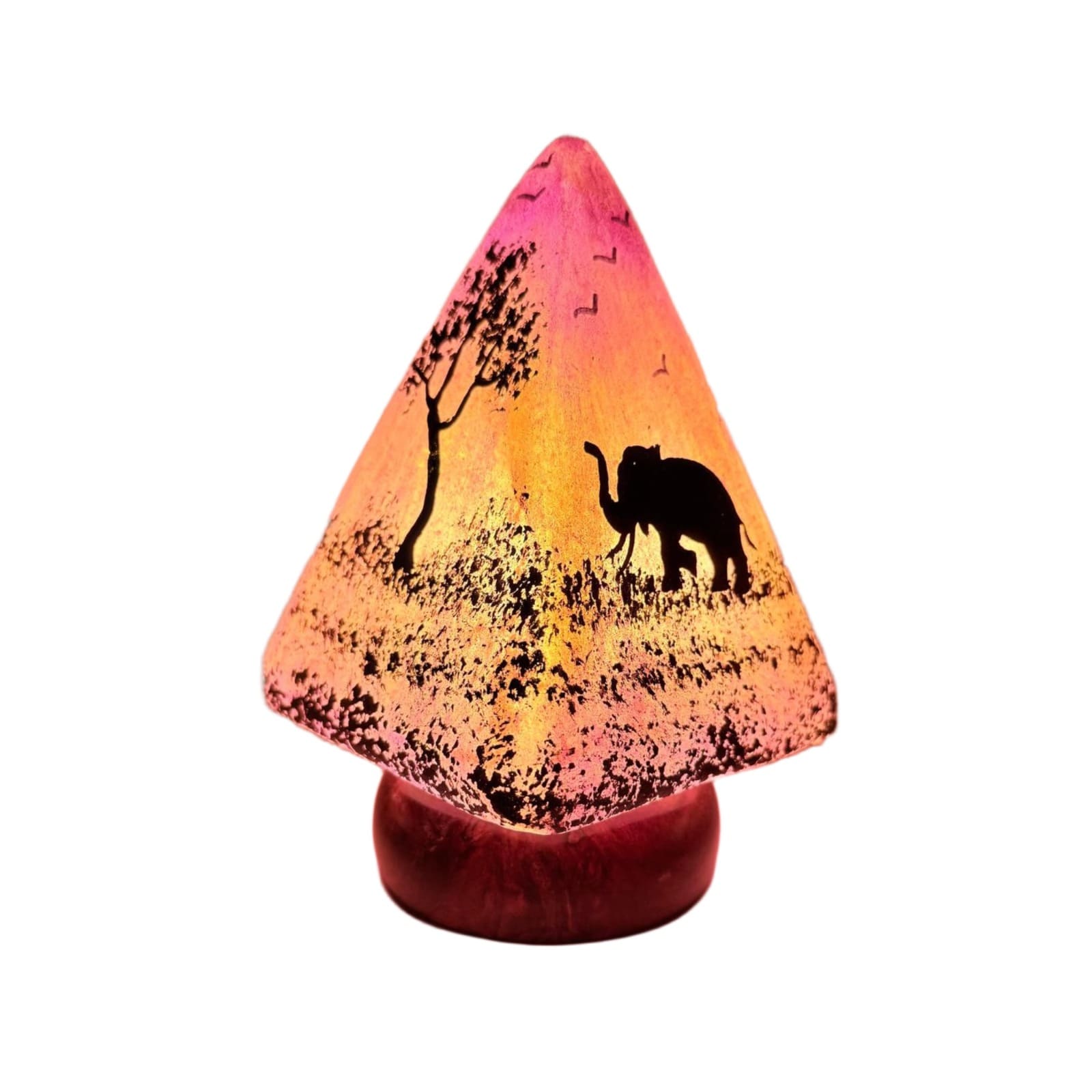 Lampada a forma di piramide con pelle di cammello elefante